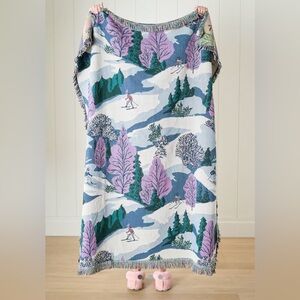 Anthropologie Winterscape Woven Cotton Throw Blanket